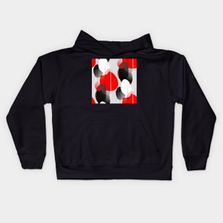 Modern Anxiety Abstract - Red, Black, Gray Kids Hoodie